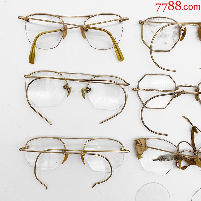 民国古董眼镜.1930至50年美国古玩特价组合.怀旧造型复古二手市场