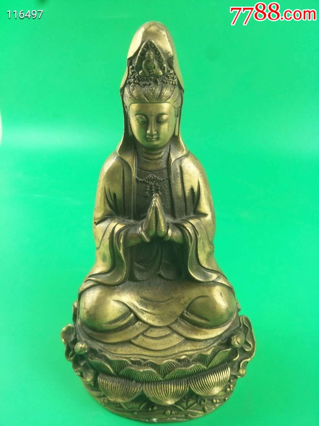 乾隆年制黄铜观音像一尊