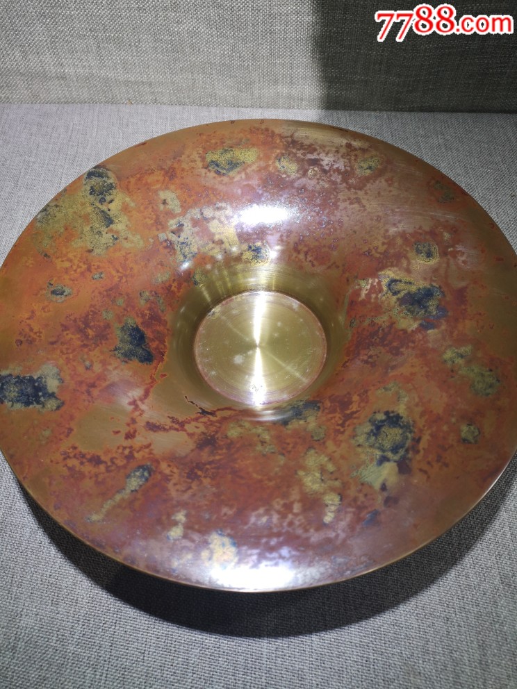 日本平成4年纪念款斑铜果盆