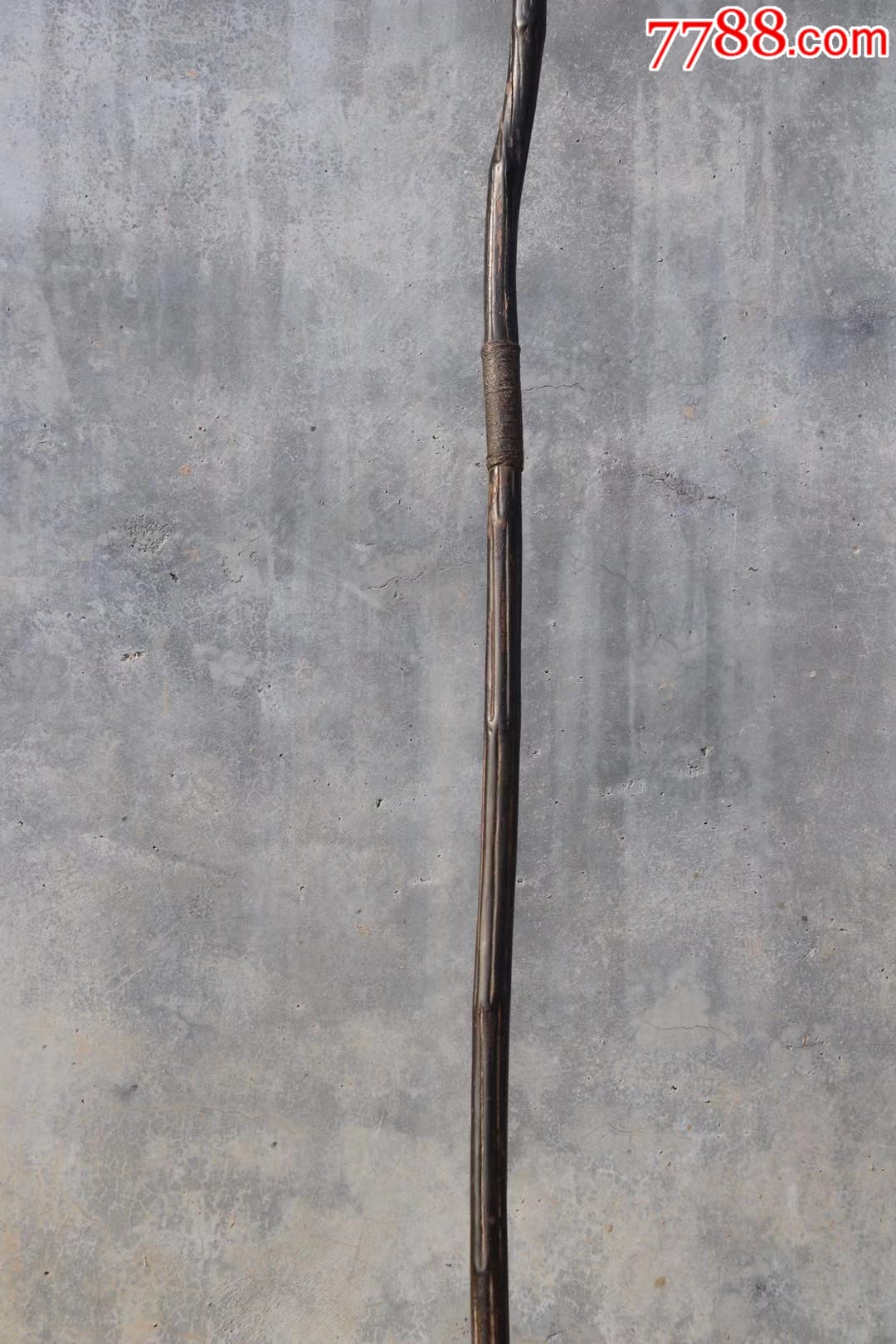 清代精品降龙木六道木鳌鱼头禅杖选材质上乘雕工有力形象逼真