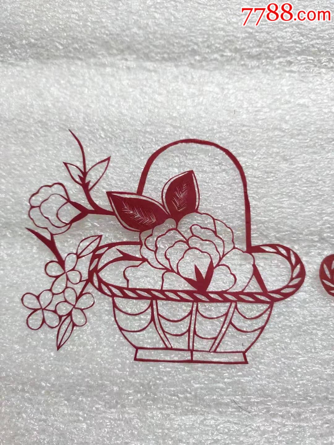 民国精美花篮老剪纸保老保真