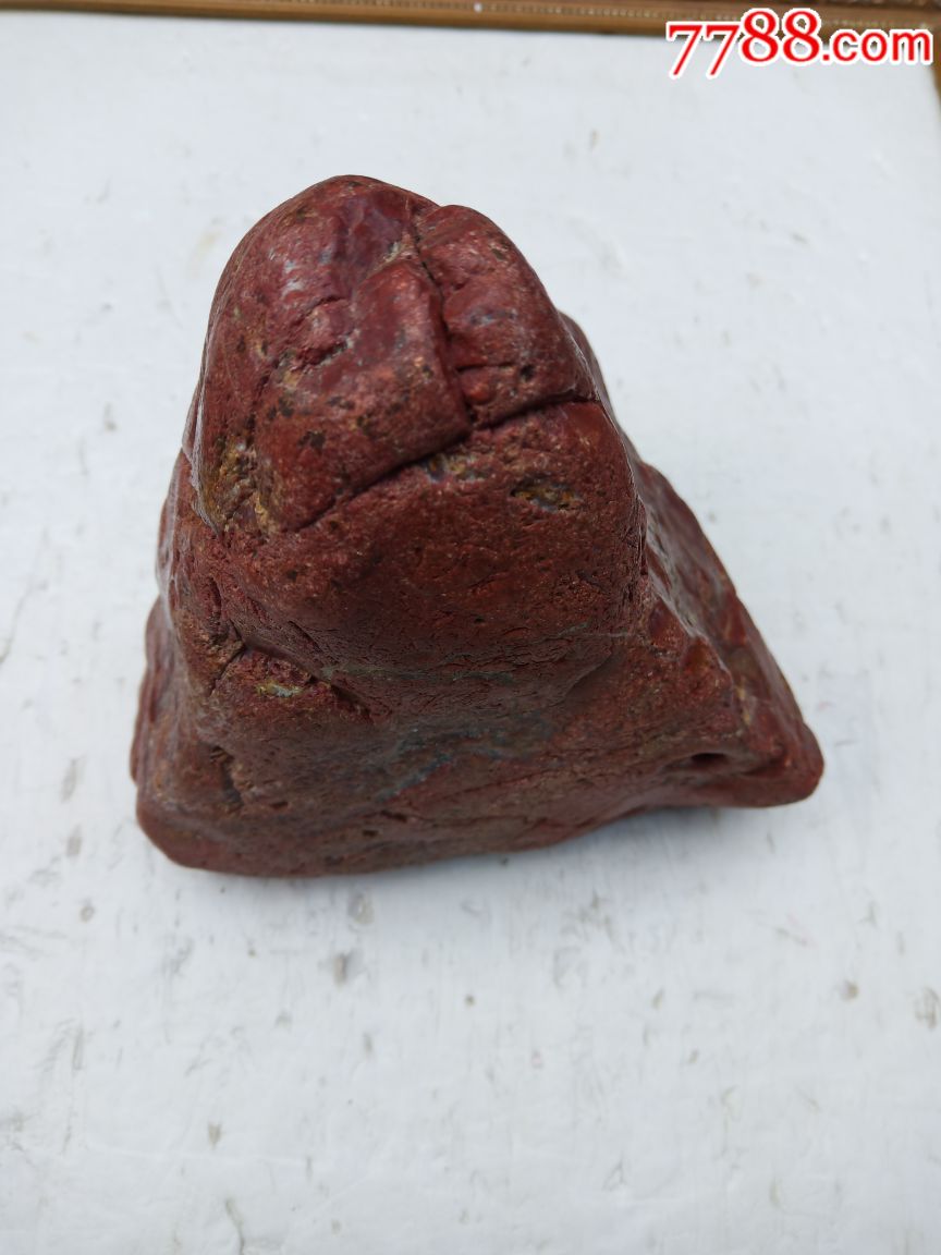 原生长江红玛瑙三角形奇石重6斤