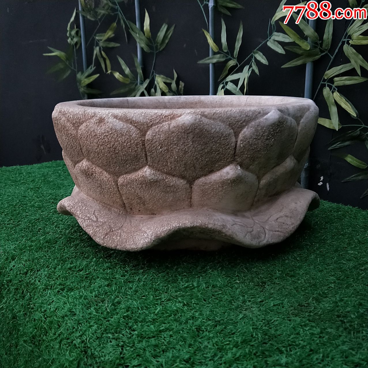 汉白玉莲花石盆