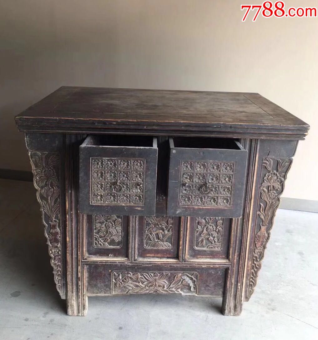 老闷桌老雕花桌老抽屉桌老木桌老方桌老八仙桌老雕花家具老花板明清