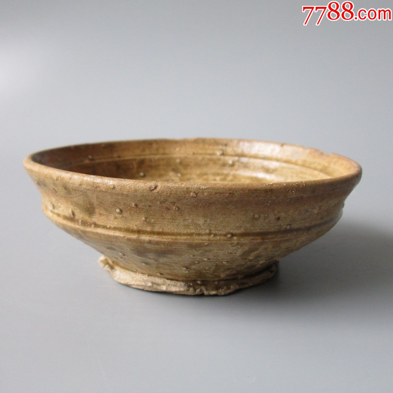 西周晚期至春秋原始青瓷碗,碗底带刻划记号