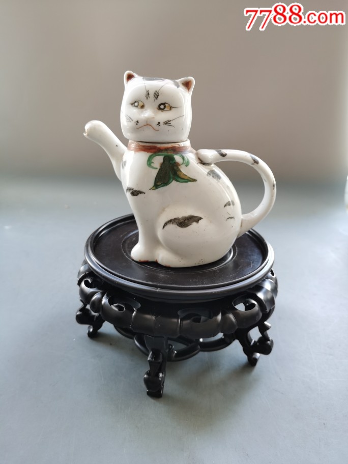 民国粉彩猫壶
