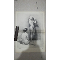 七八十年代素描画（印刷品）——两位女人*（三）52.2*37.7cm8品【中(se70074275)_7788收藏__收藏热线