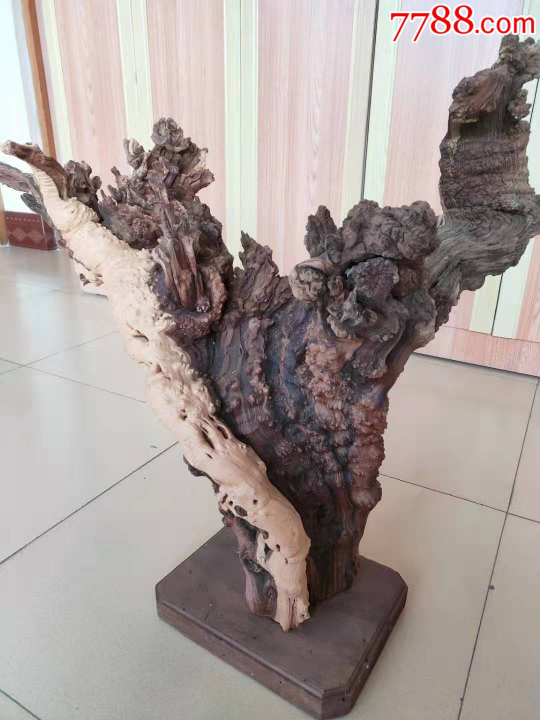 核桃木根雕,办公或居家摆放使用.