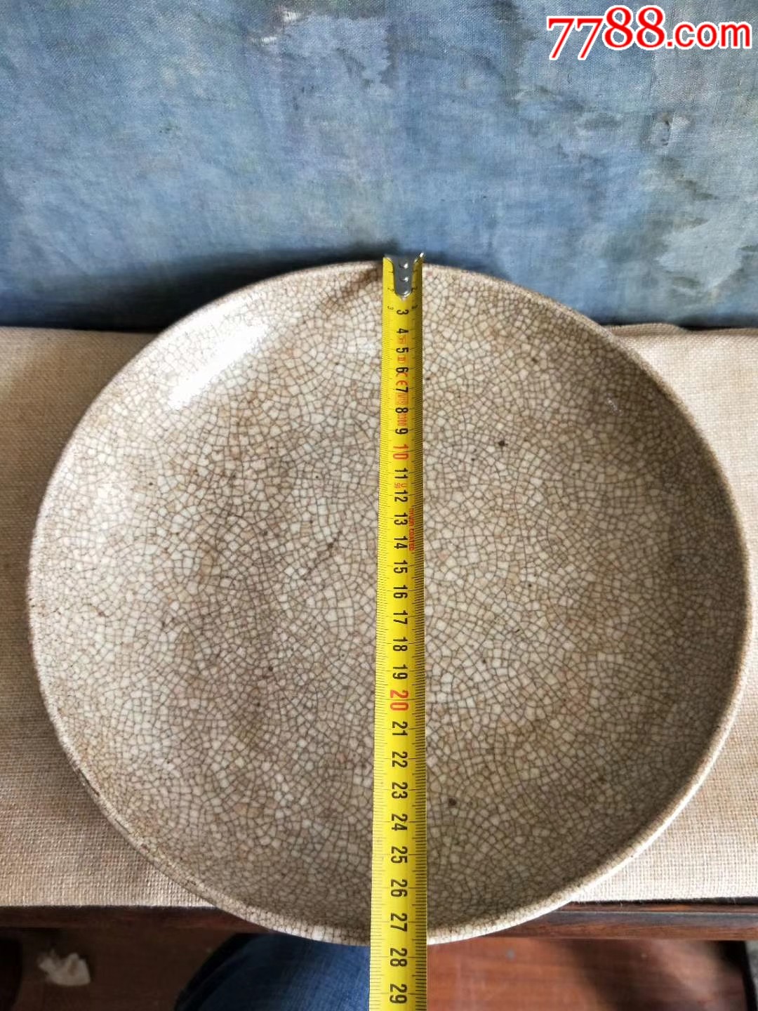 七星哥窑大盘满开片包浆一流完整