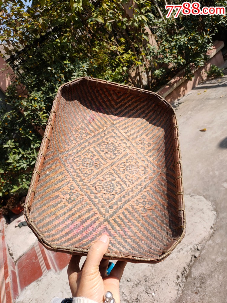 民俗老物件竹编针线篮子收纳竹篮