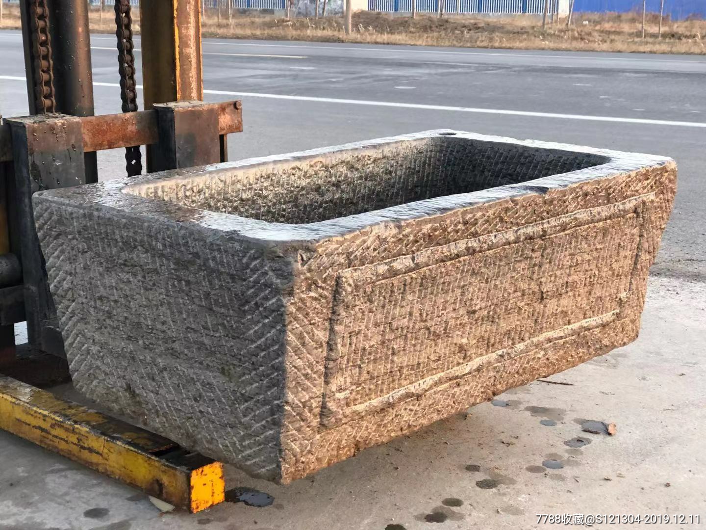 清代青石石槽石盆老石器石雕_价格999元【古玩民俗交流】_第1张_7788