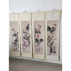 朱偁的大吉大利纯手绘四扇挂屏一副，(se70104884)_7788收藏__收藏热线