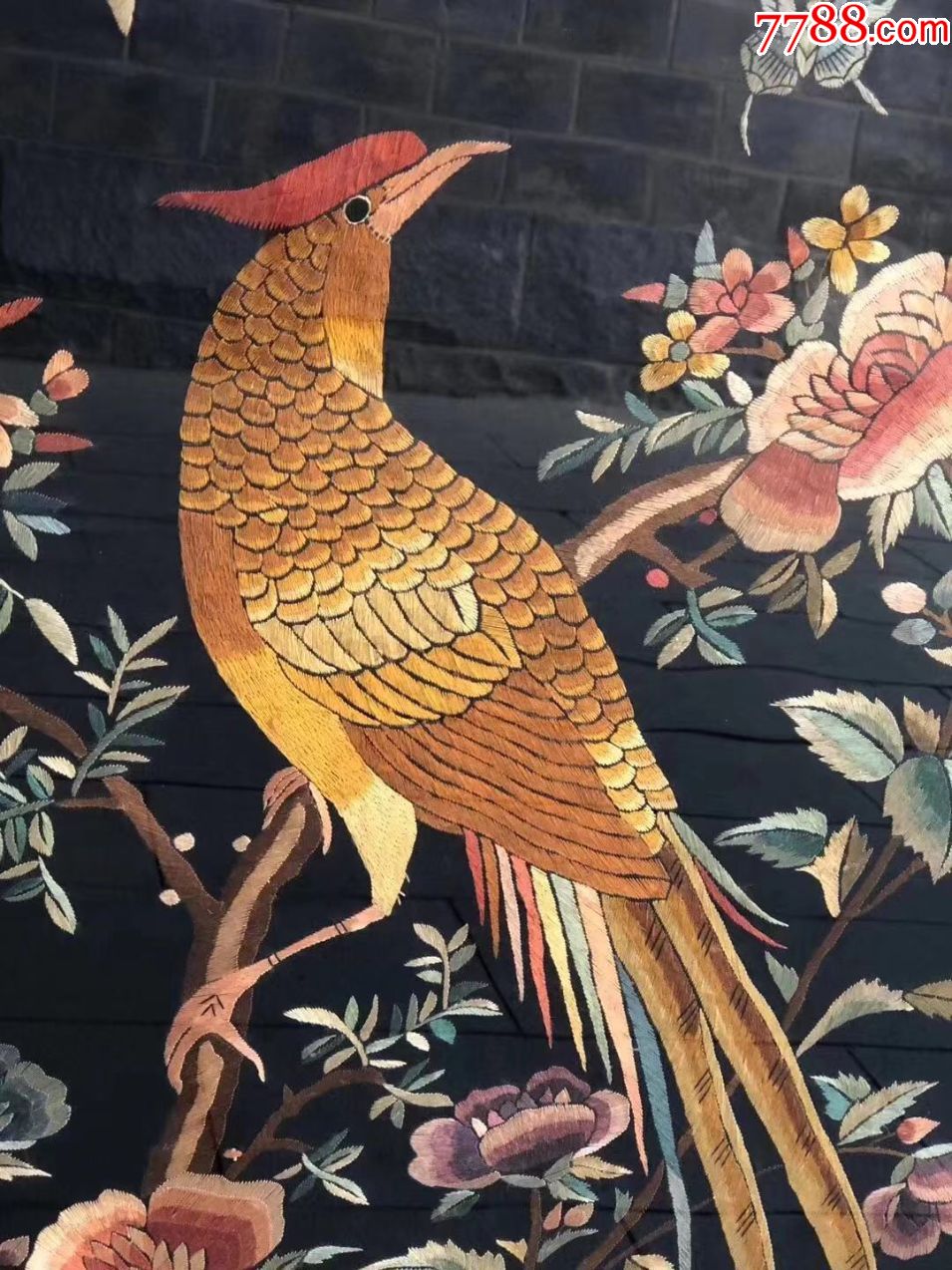 喜上眉梢/刺绣/绣品一组/古玩古董挂件