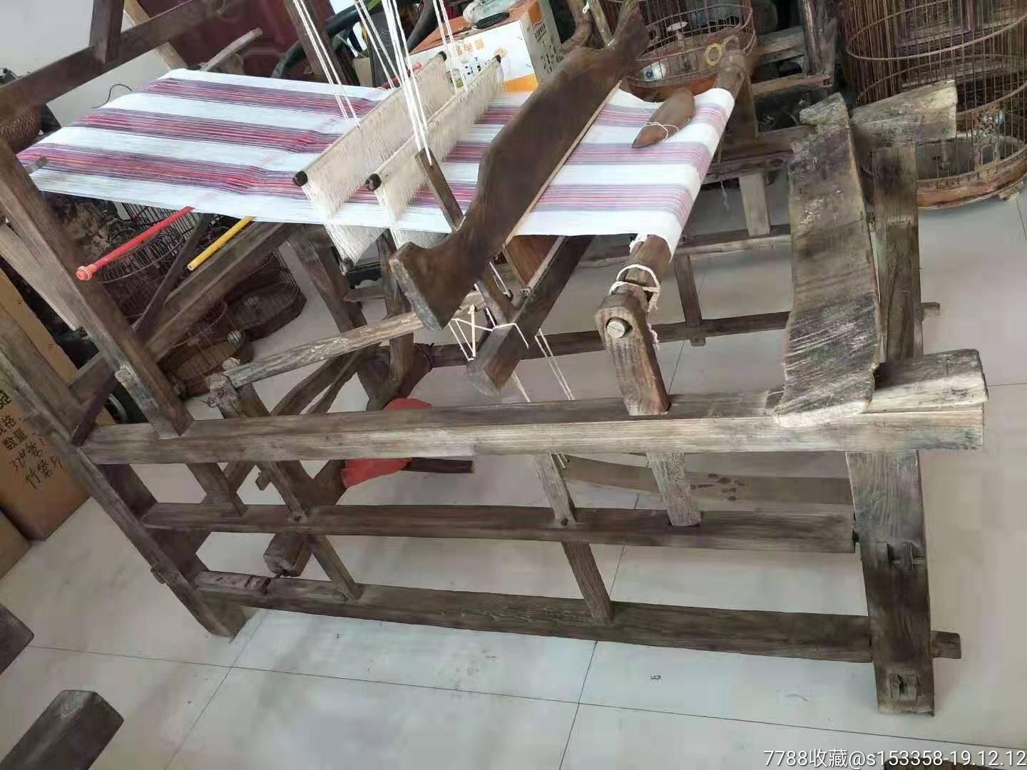 民国时期,榆木,老织布机一套
