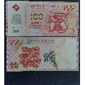 新品种-庚子鼠生肖纪念福字彩娃版测试钞100元(老鼠字体荧光熊猫水印)(se70117734)_7788收藏__收藏热线