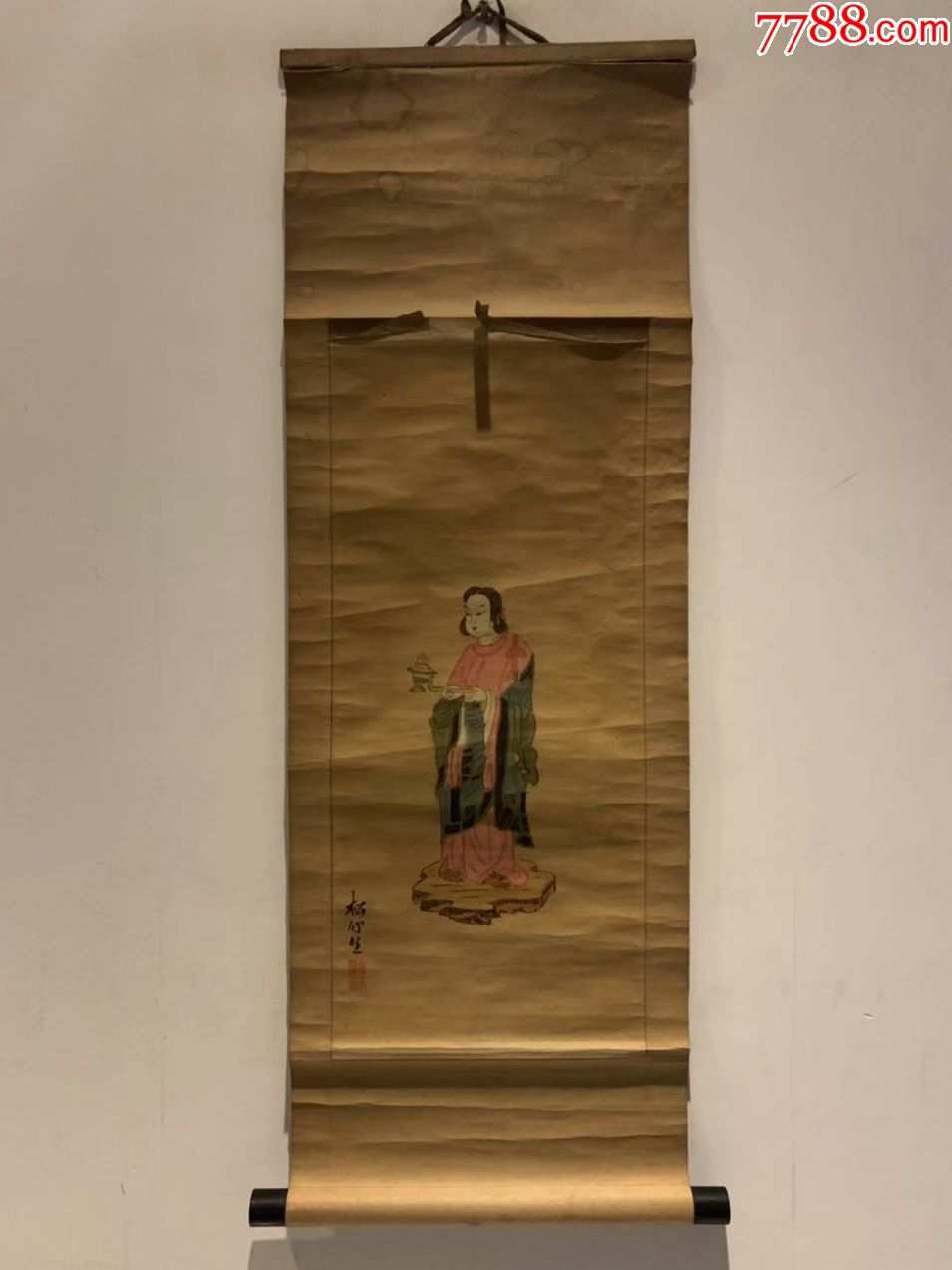 日本回流清代老字画圣德太子像手绘浮世绘挂轴真迹收藏茶室书画_花鸟国画原作_山东文玩【7788收藏__收藏热线】