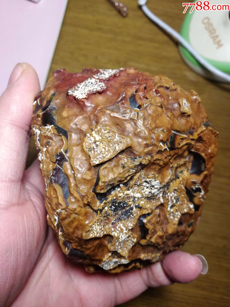 绝美黄皮蜜糖色长江玛瑙原石-玛瑙-7788收藏