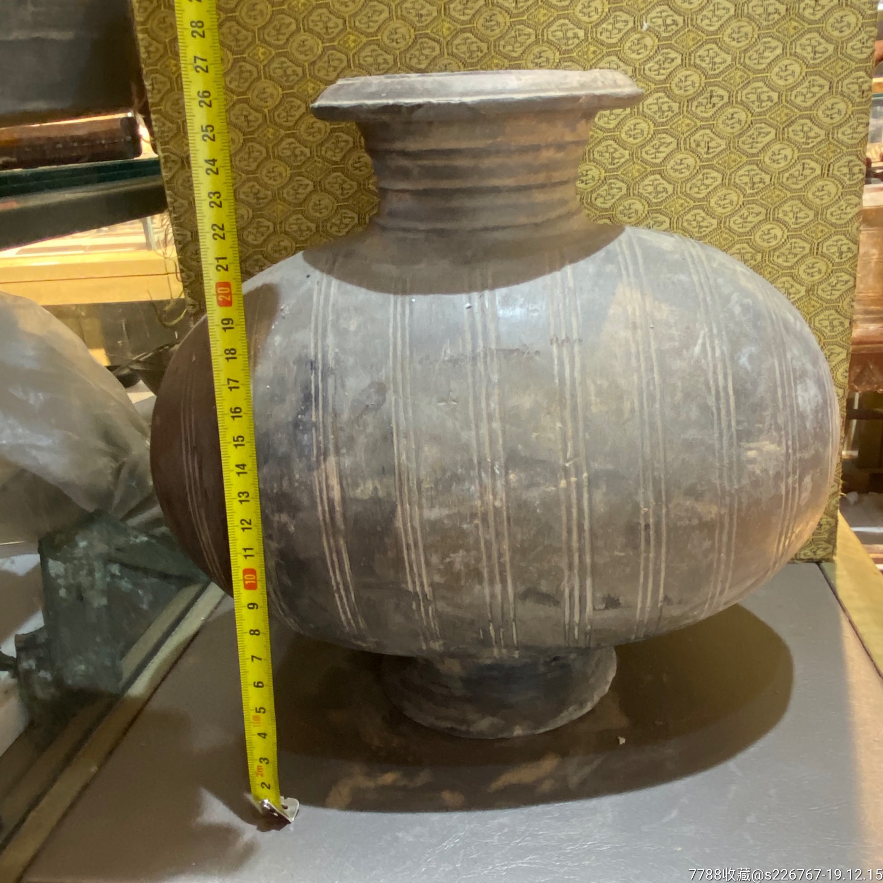 古玩陶器古董陶瓶汉代鸭蛋罐一个