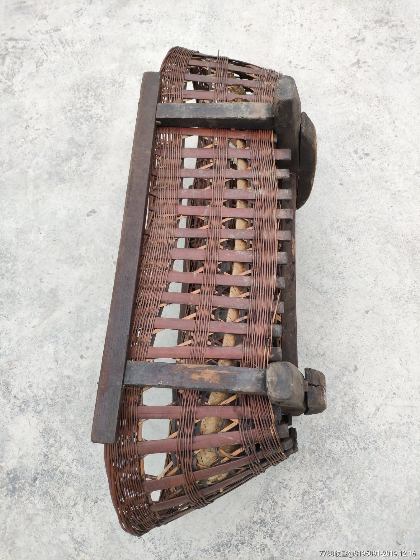 民国竹编古董老摇篮