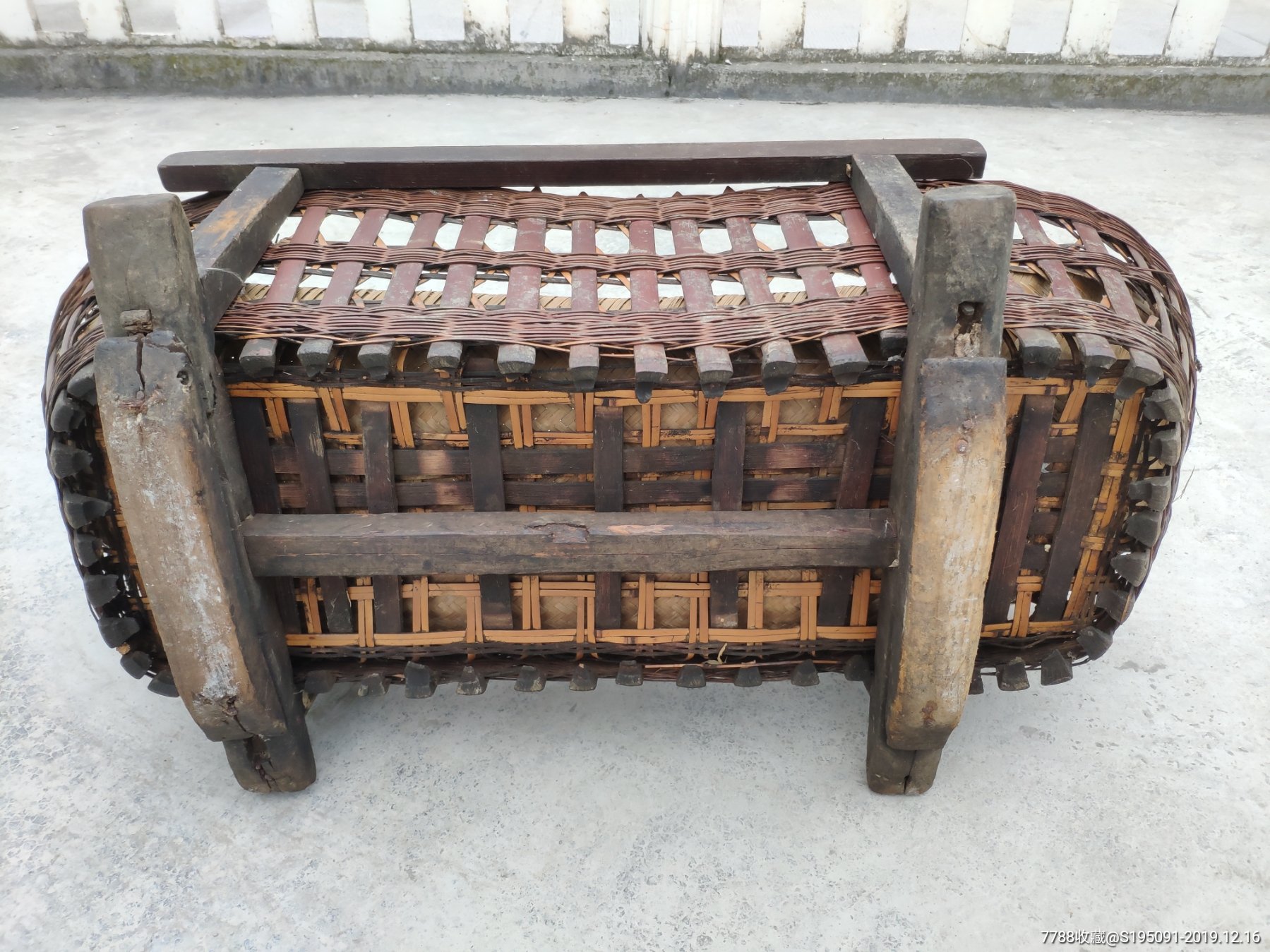 民国竹编古董老摇篮