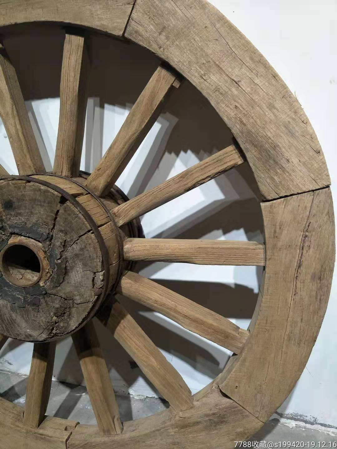 榆木车轱辘摆件复古装修最佳寓意财源滚滚来