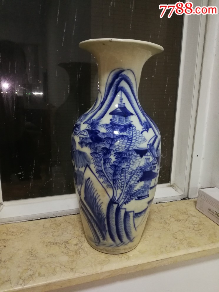 清代花瓶一只_青花瓷_图片鉴赏_收藏价值_7788青花瓷收藏