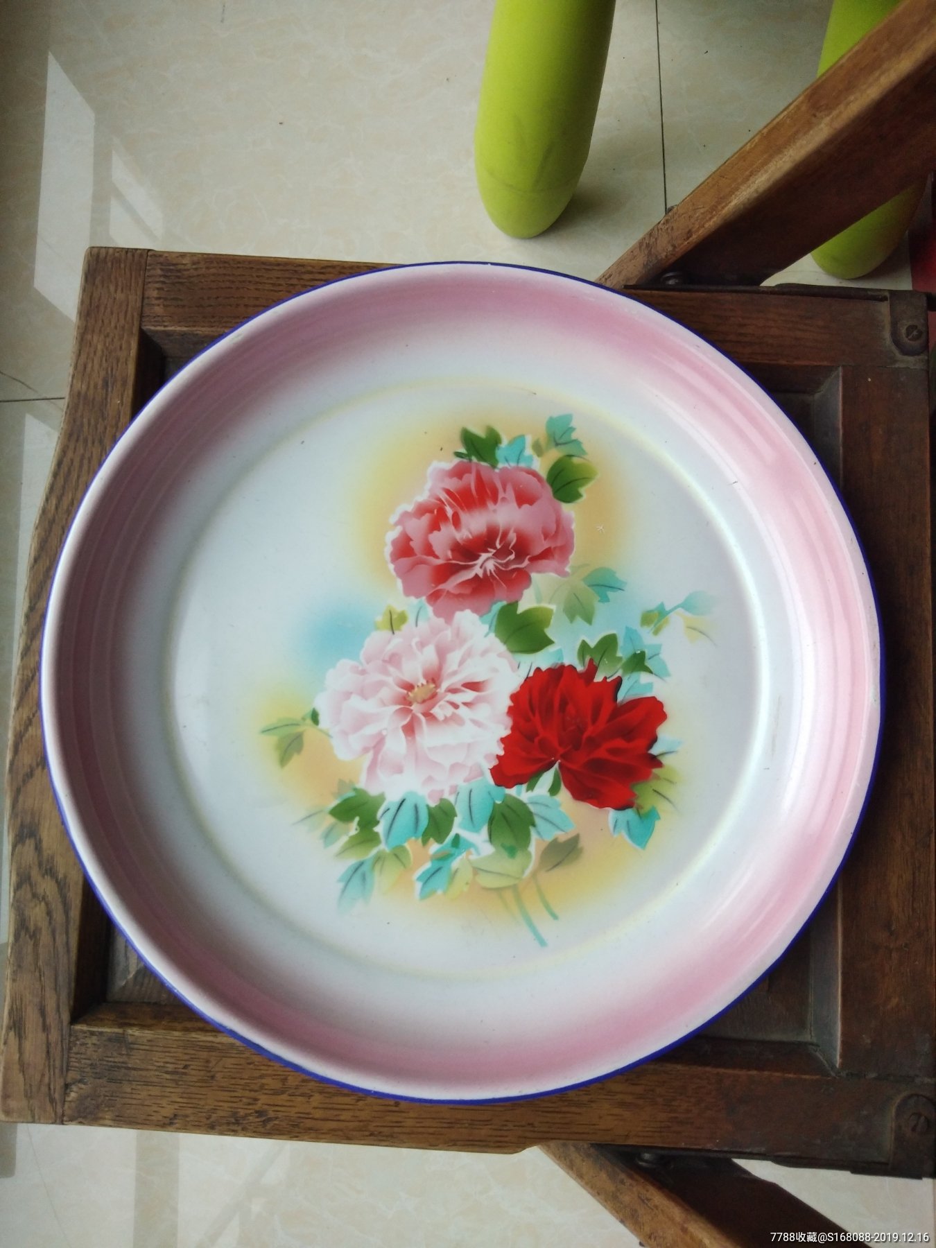 文革时期六七十全新全品相老搪瓷盘子老茶盘