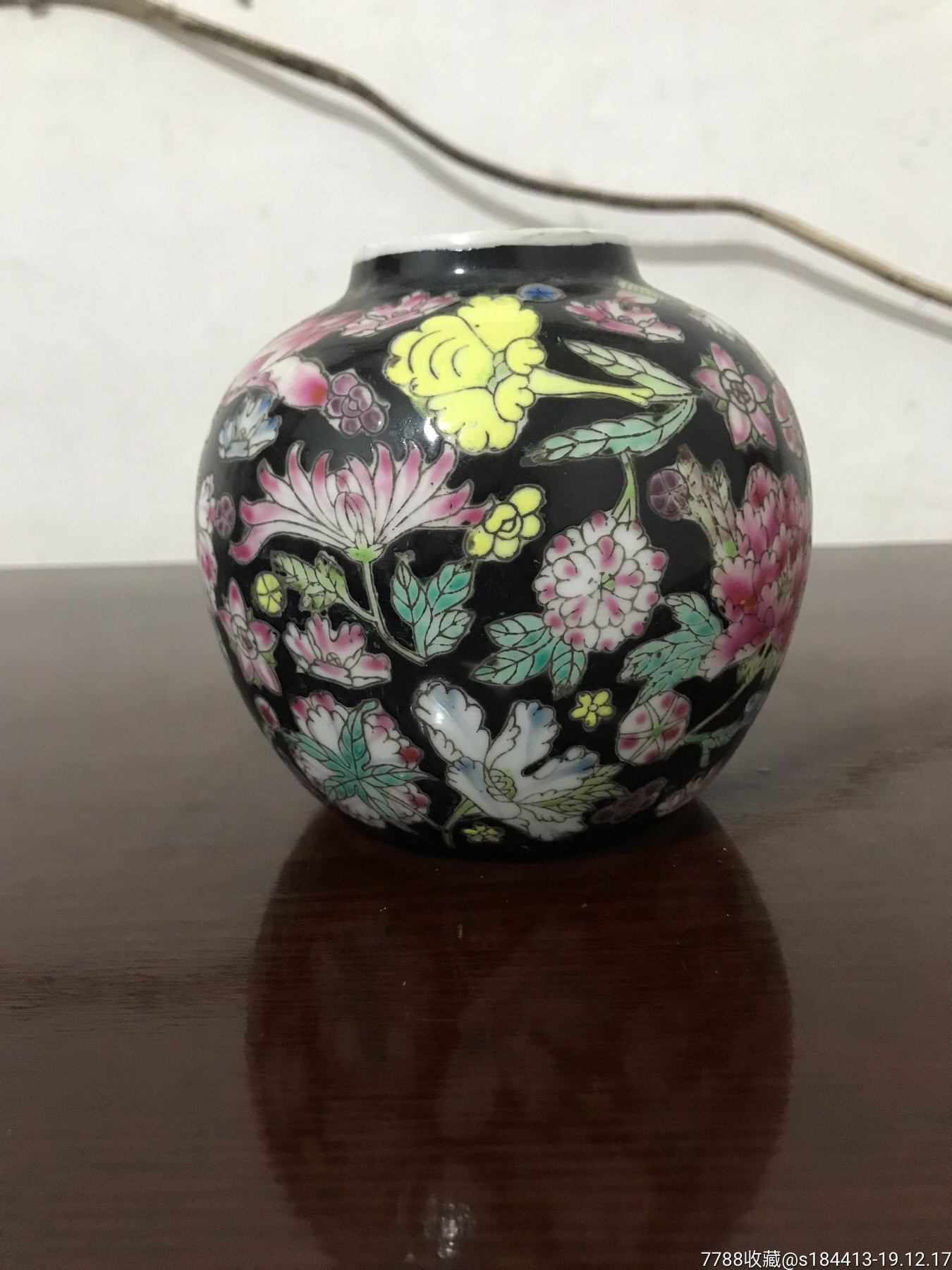 创汇时期百花不落地小罐_彩绘瓷/彩瓷_第1张_7788瓷器