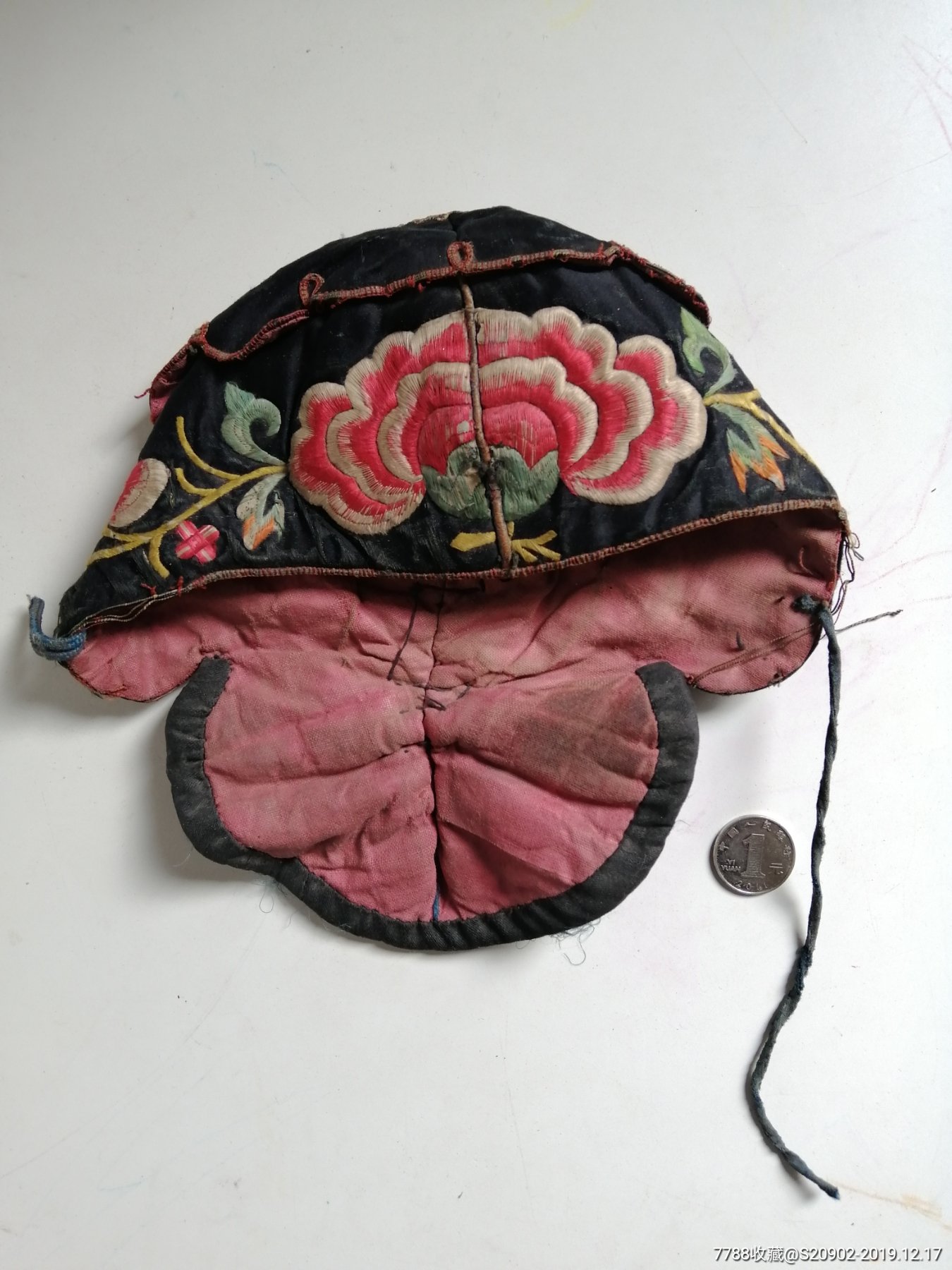清代小孩儿童刺绣帽,漂亮,品如图