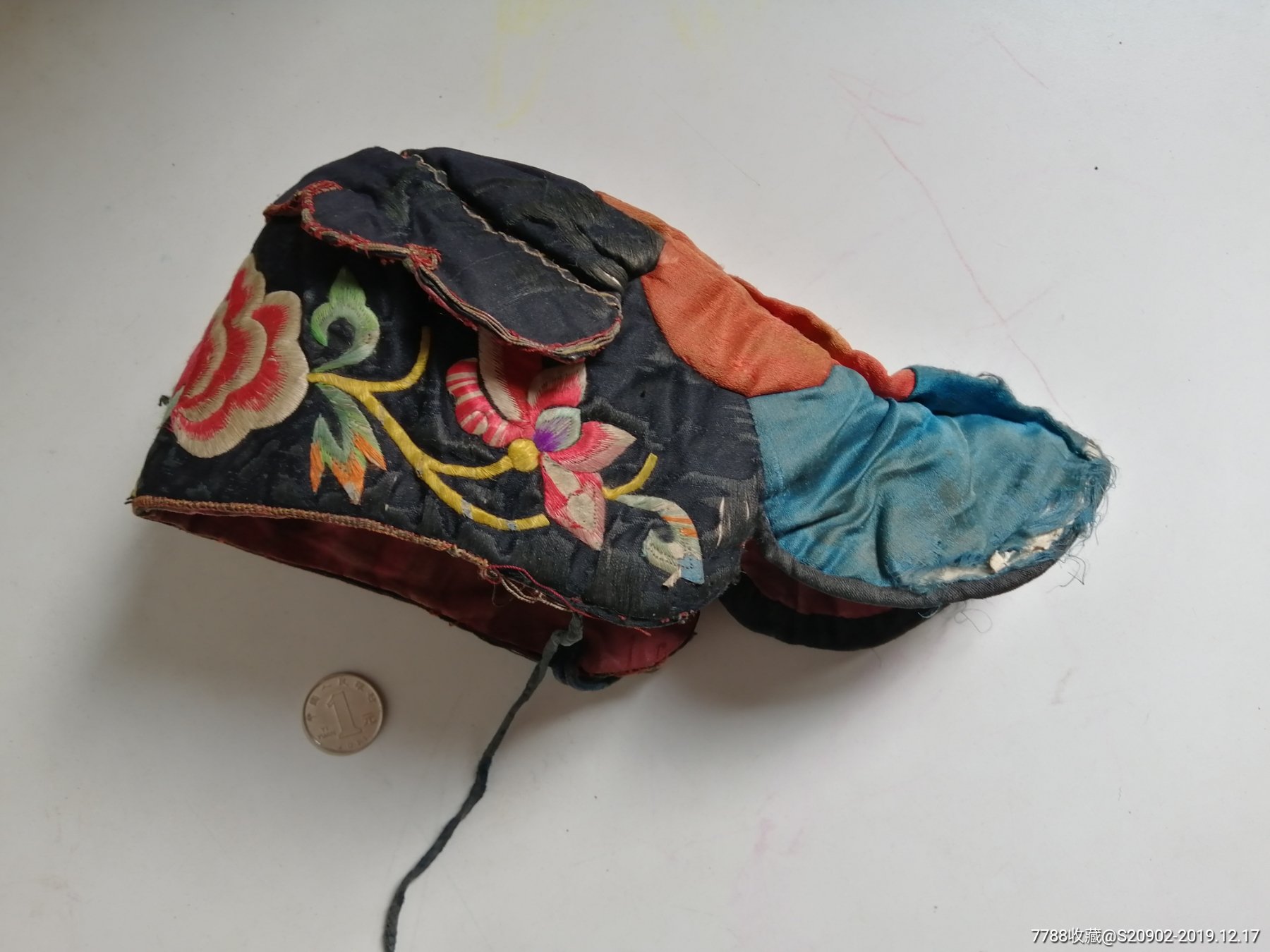 清代小孩儿童刺绣帽,漂亮,品如图