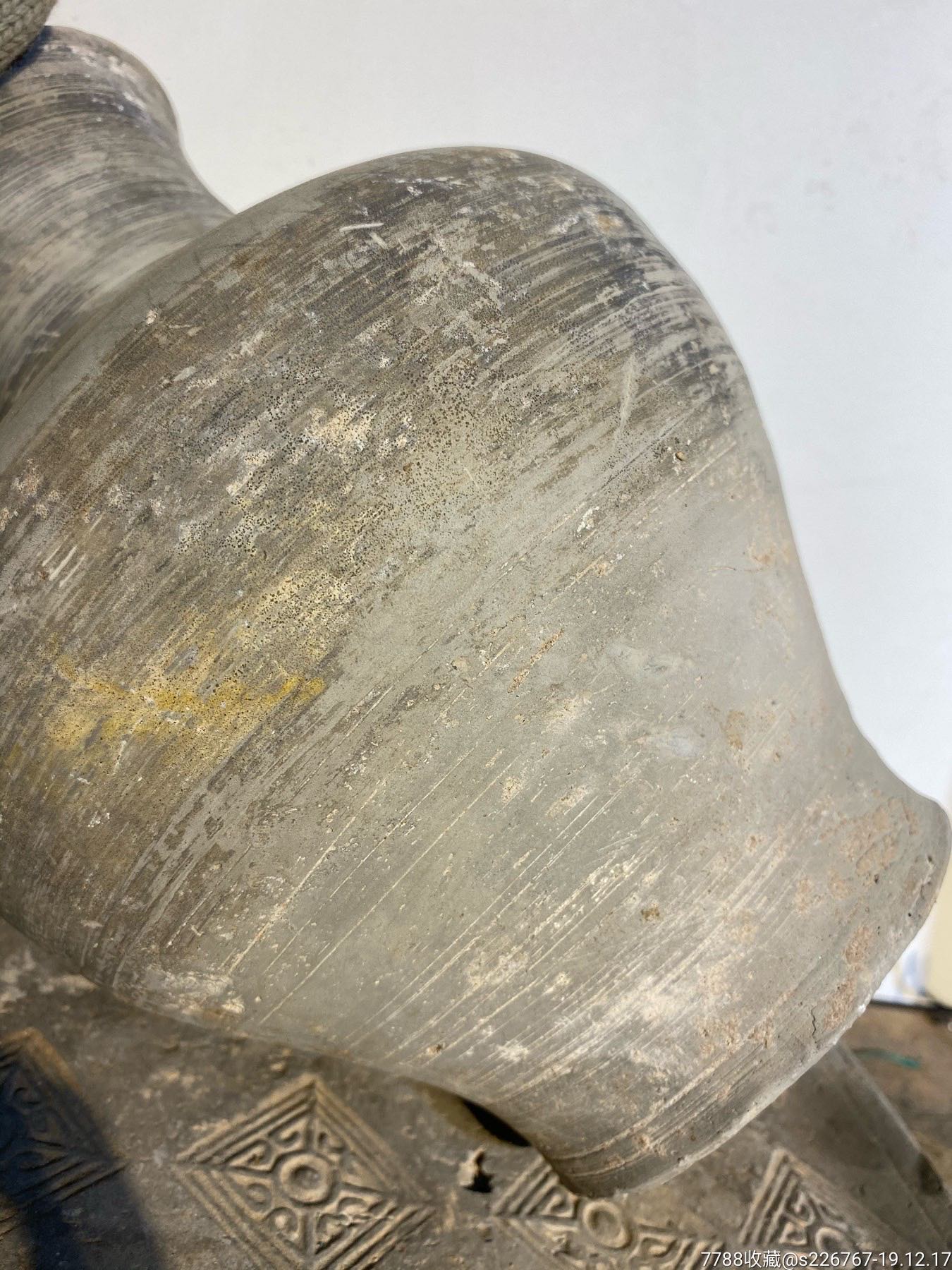 古玩陶器古董汉代陶瓶带铅笔工