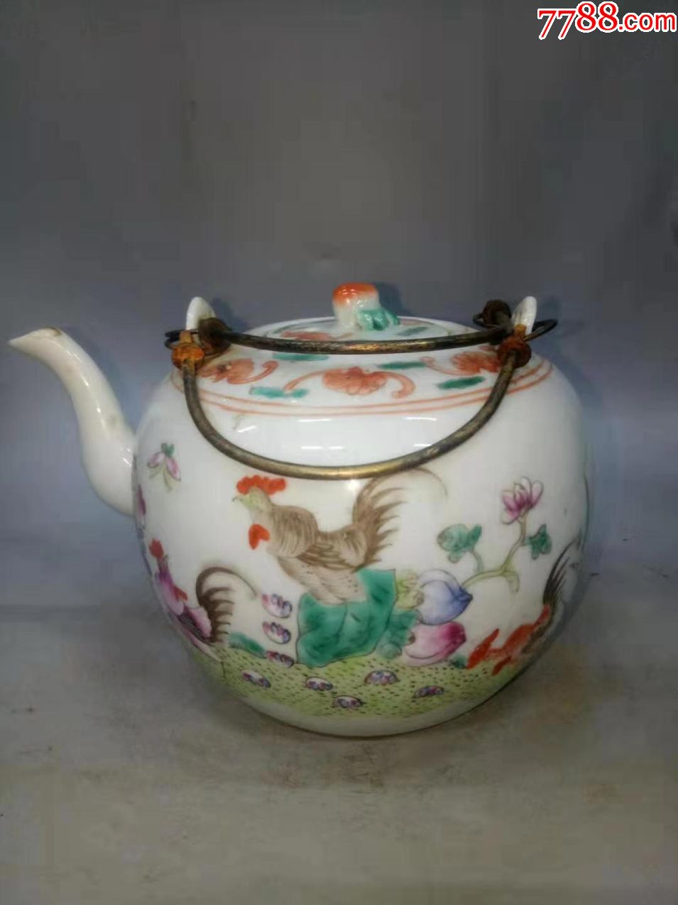 民国粉彩茶壶