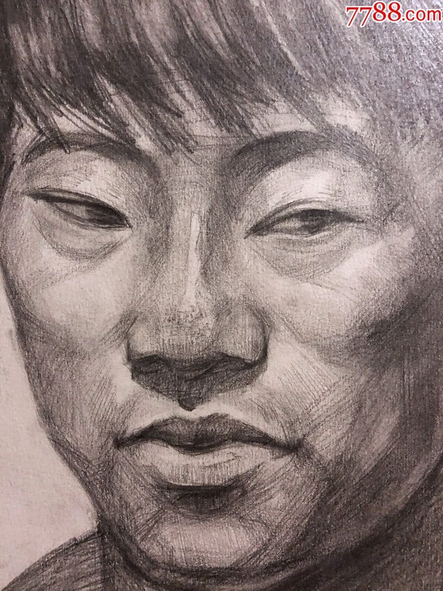 书画原作3377素描画人物4开