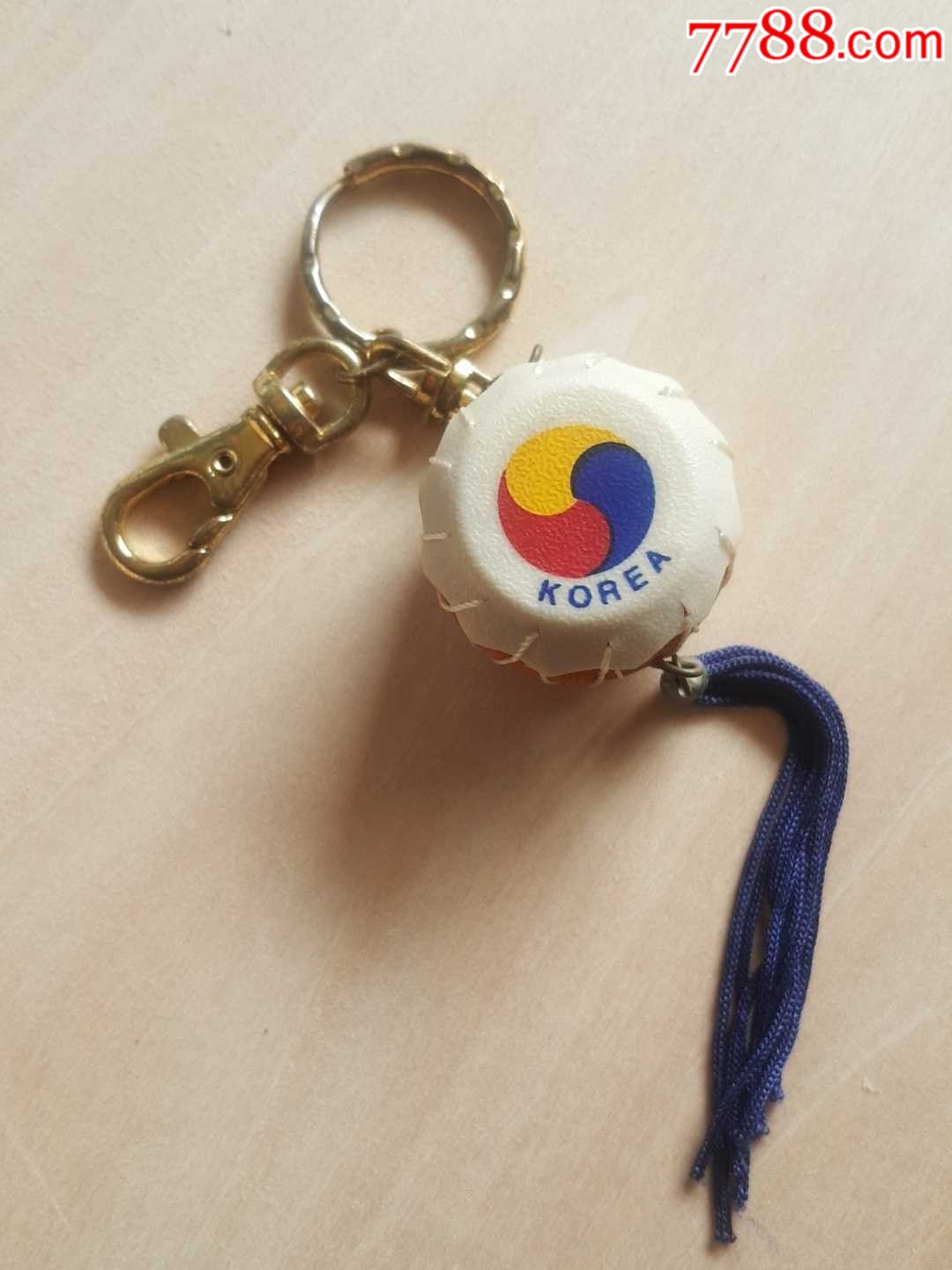 韩国旅游纪念品-鼓型木质钥匙扣