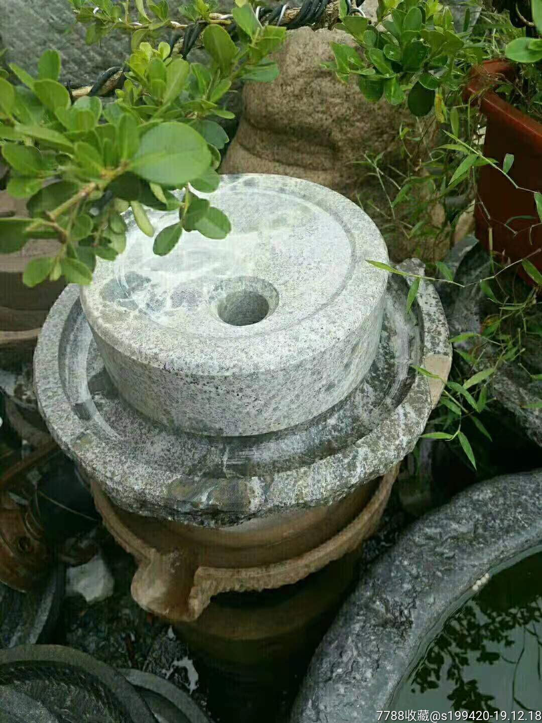 小石磨,寓意吉祥,石来运转,品相尺寸如图.