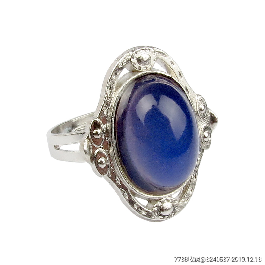 925银古宝石变色戒指感温女士戒指高档时尚戒指饰品