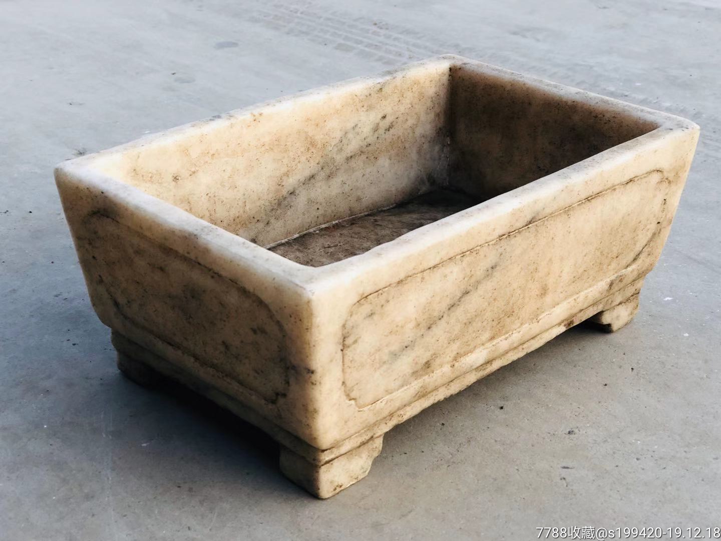 汉白玉石水仙盆,全品,可养鱼.560元不议价不包邮