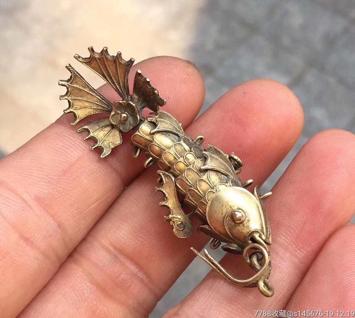 鎏金可爱小金鱼挂件