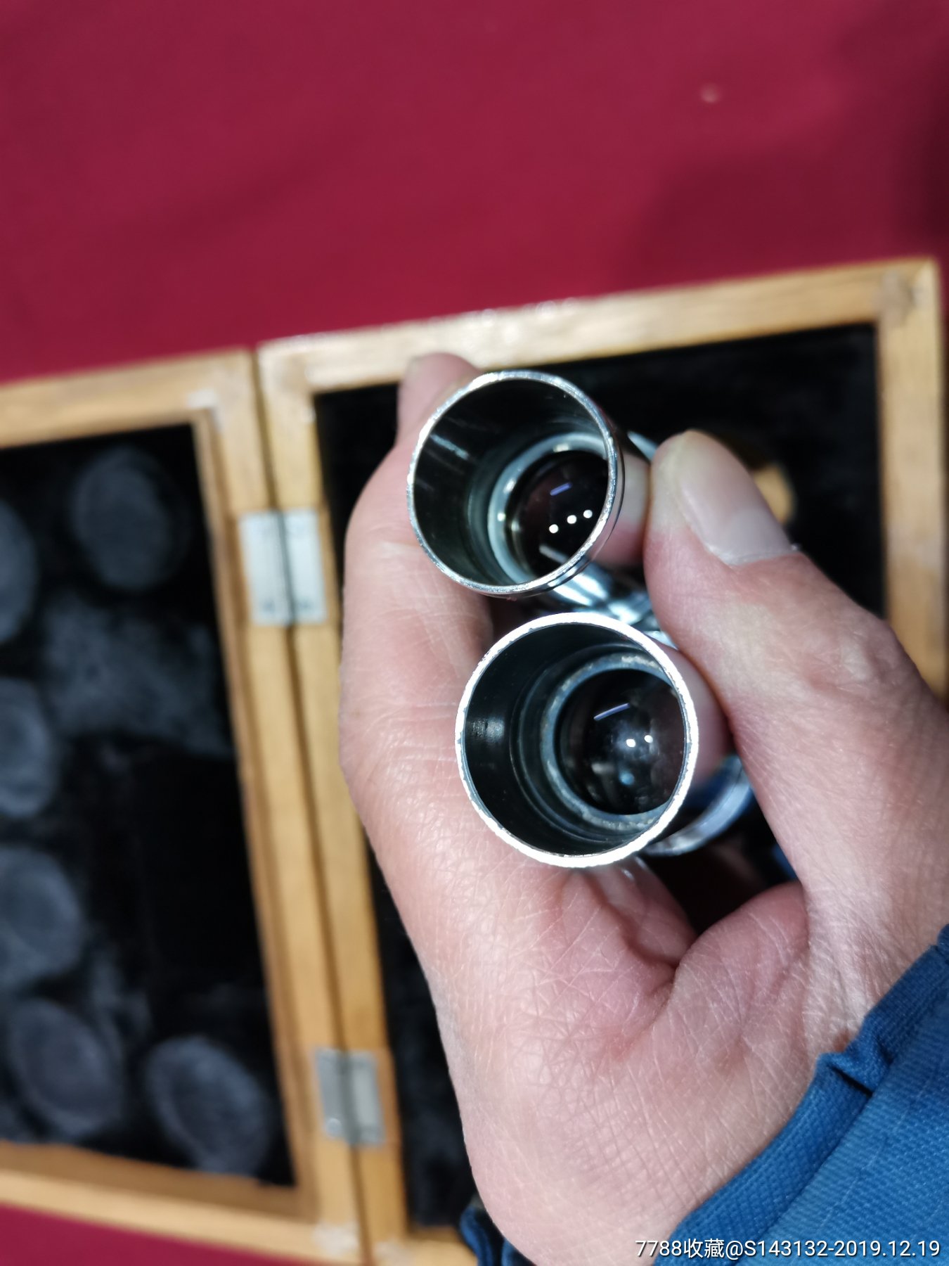 实木木盒装显微镜目镜镜头一盒9个