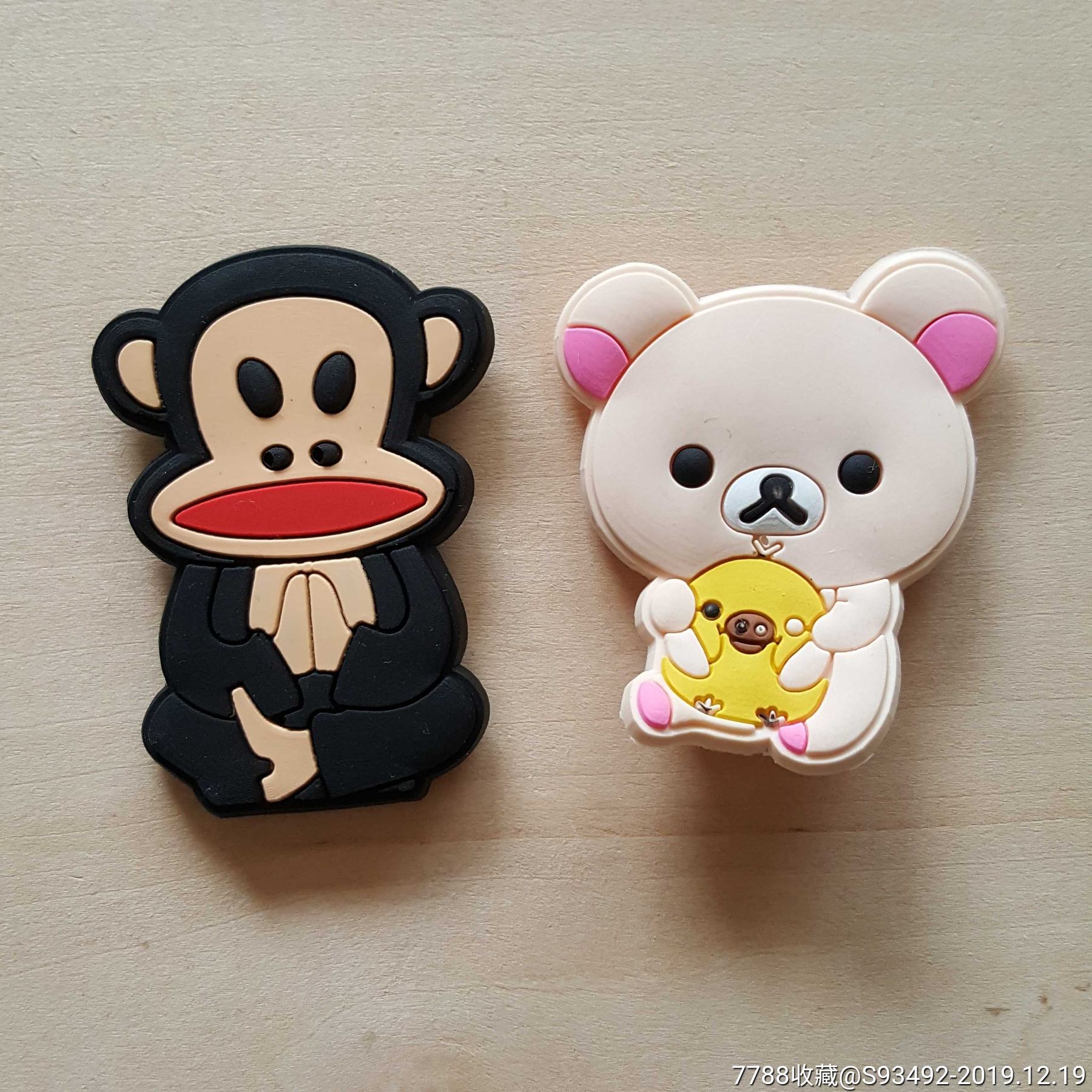 2个冰箱贴合售-大嘴猴和小熊图案