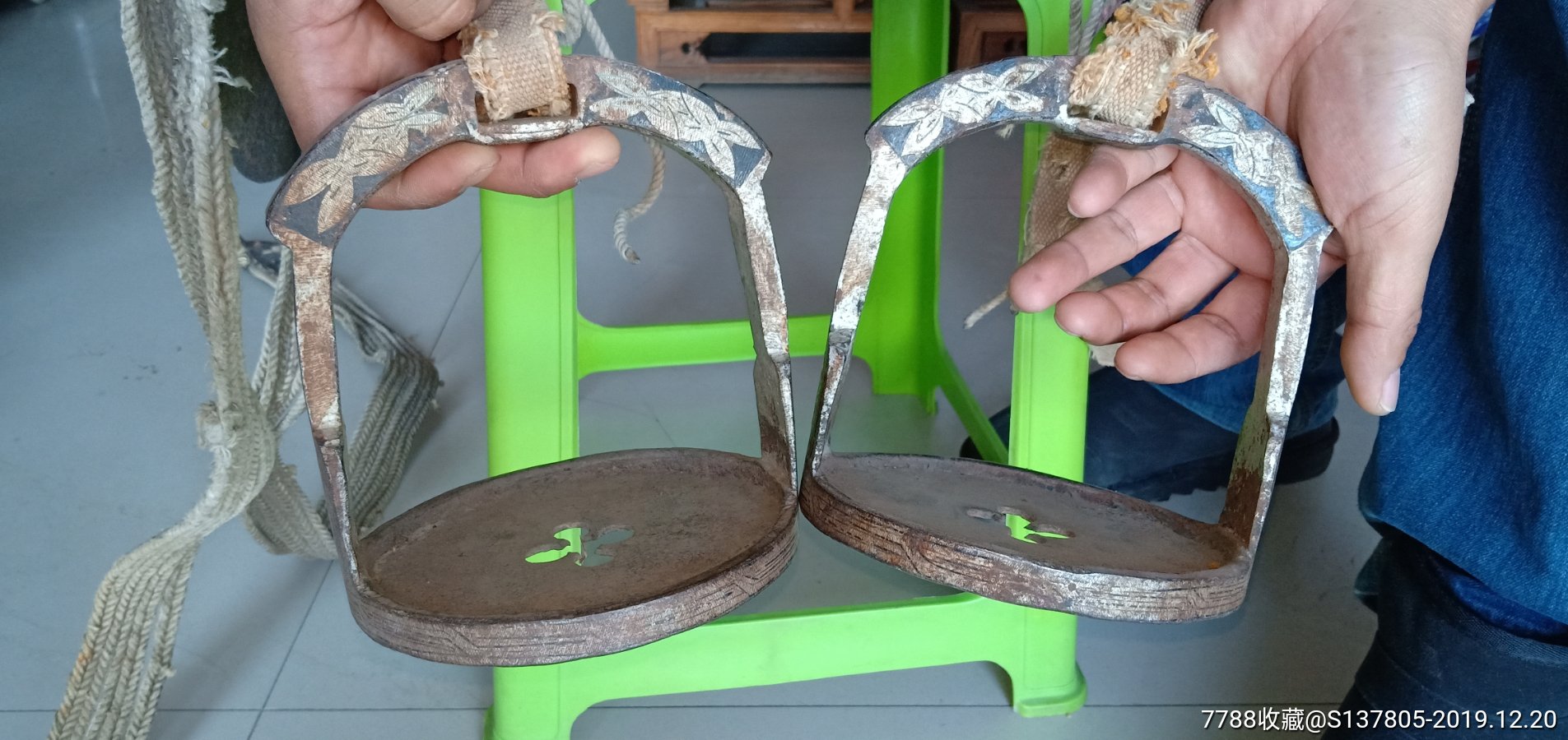 铁磨银老马镫一对儿马鞍马镫整套出