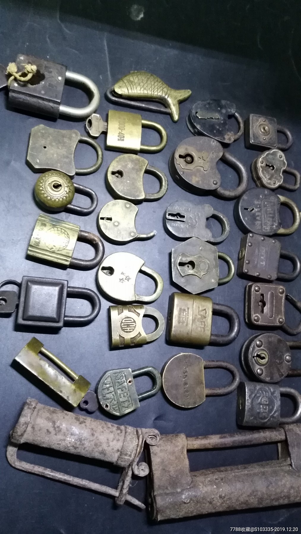 老铜锁老铁锁异形锁鱼锁一起28把