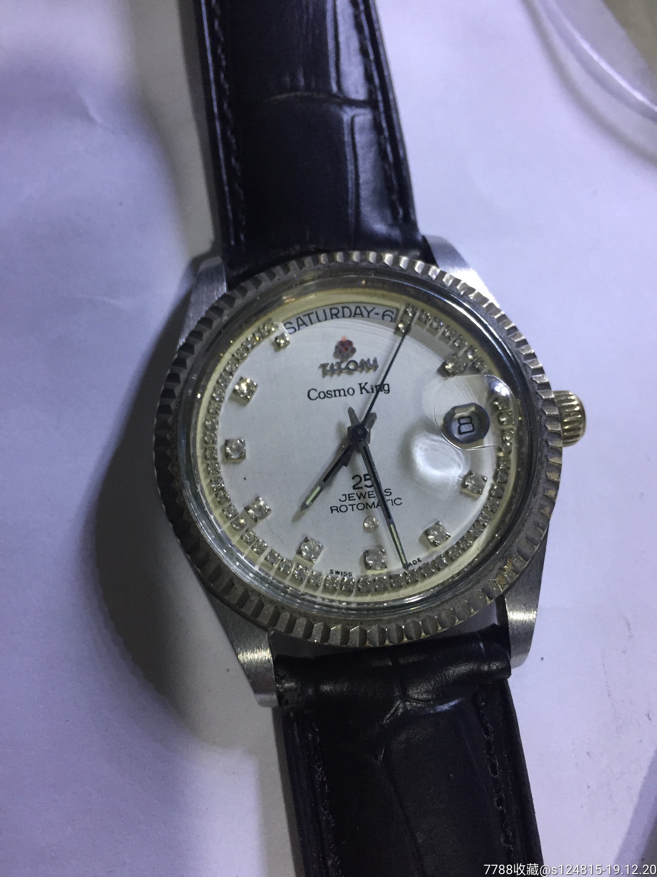 全钢瑞士梅花王自动手表