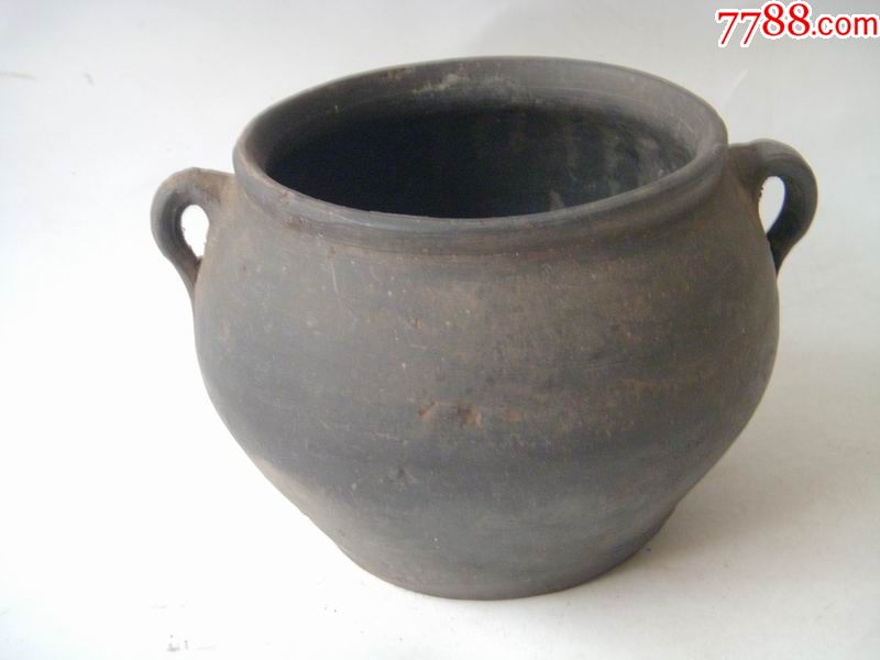 民国或建国初双耳黑陶罐民俗真品老货完好_黑陶_图片收藏_回收价格