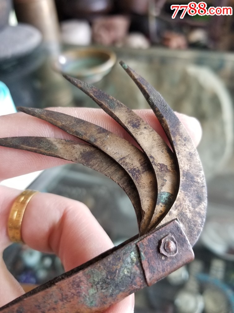 民国云南厚重紫铜大烟刀