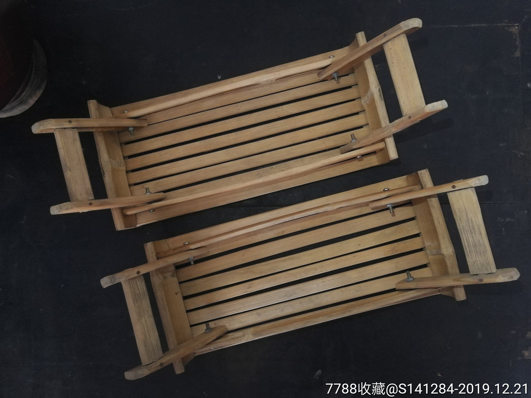 大杂烩#七八十年代民俗老竹枕一对