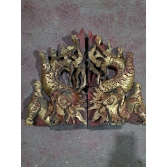 一对清代描金鳌鱼角花(se70281509)_7788收藏__收藏热线