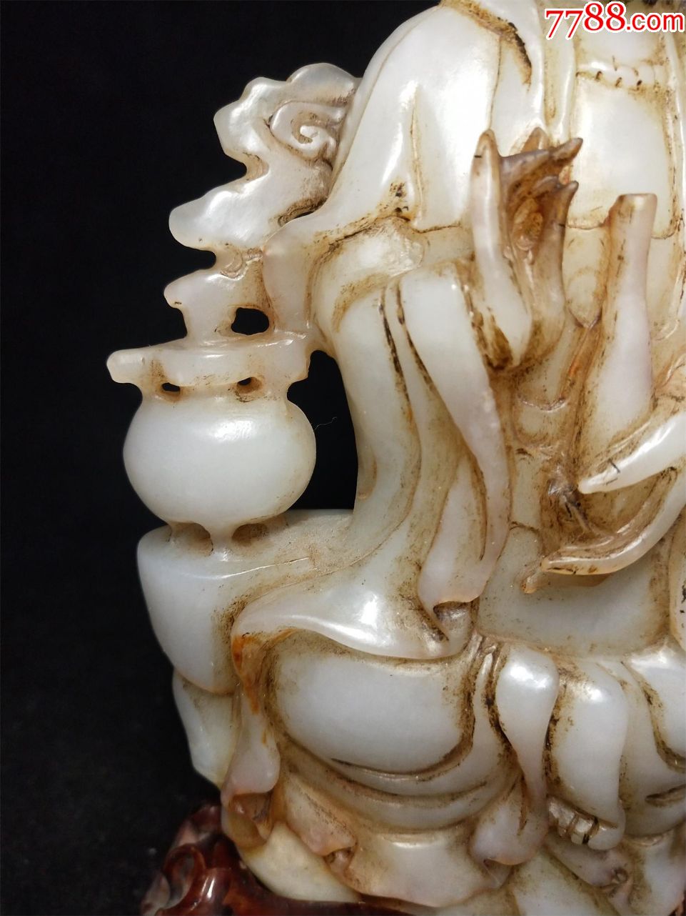 旧藏和田玉宝瓶观音