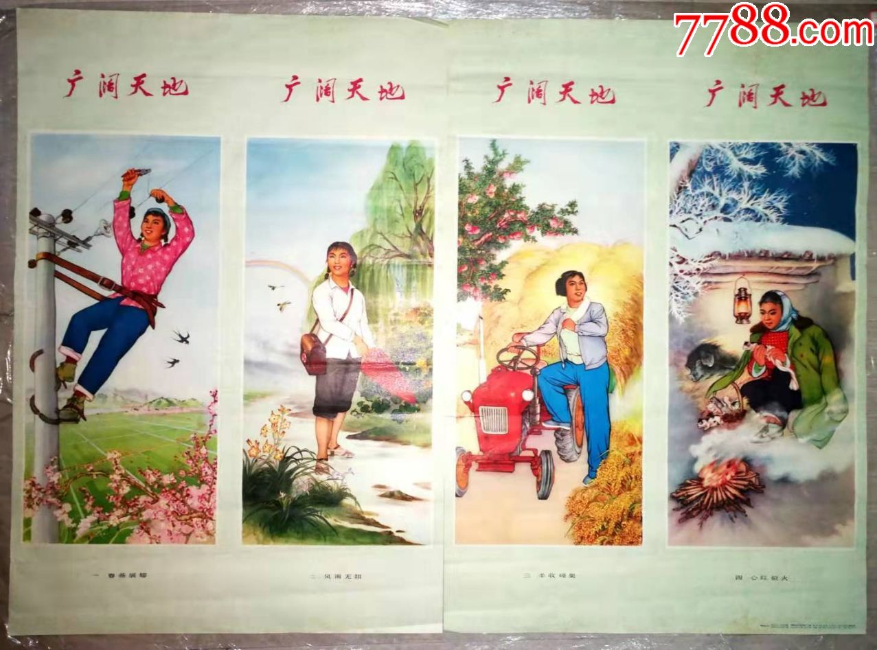 广阔天地===知青经典题材==对开两张一套-年画/宣传画-7788收藏__收藏