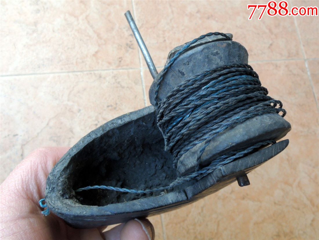 度量衡收藏1912解放初期自制大号牛角泥水匠用老墨斗201g